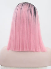 Load image into Gallery viewer, Black Root Sweet Pink Bob Lace Front Wig 037
