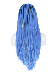 26" Rooted Ultramarine Blue Braided Lace Front Wig 490