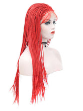 Load image into Gallery viewer, Hot Red Braided Lace Front Wig 138