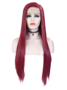 Wine Red Lace Front Wig 088