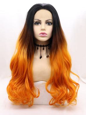 Gradient Orange Lace Front Wig 646
