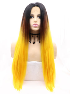 Gradient Yellow Lace Front Wig 642