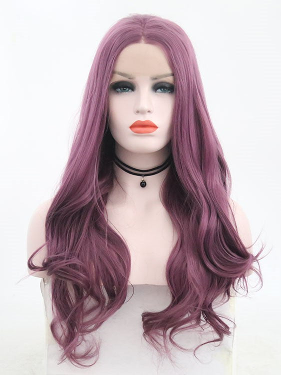 Pearl Purple Wavy Lace Front Wig 047