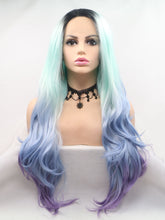 Load image into Gallery viewer, 26&quot; Gradient Blue Lace Front Wig 572