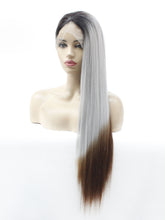 Load image into Gallery viewer, Rooted Gray to Brown Lace Front Wig 650