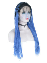 Load image into Gallery viewer, 26&quot; Rooted Ultramarine Blue Braided Lace Front Wig 490