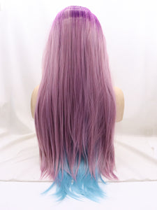 Gradient Purple&Blue Lace Front Wig 647