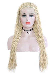 26" Blonde Braided Lace Front Wig 090