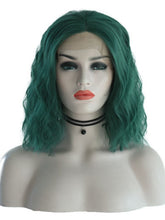 Load image into Gallery viewer, Teal Green Bob Wavy Lace Front Wig 027