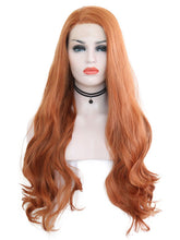Load image into Gallery viewer, Light Auburn Wavy Lace Front Wig 128