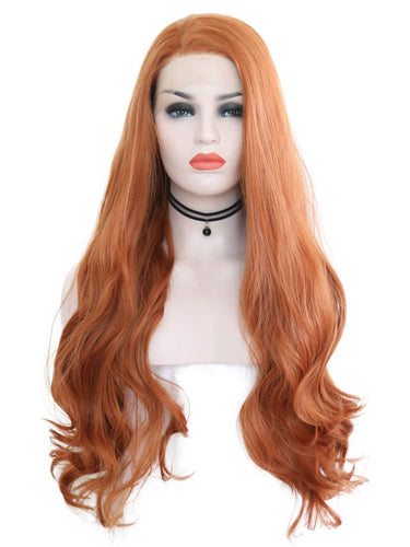 Light Auburn Wavy Lace Front Wig 128