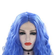 Load image into Gallery viewer, Ultramarine Blue Wavy Lace Front Wig 035