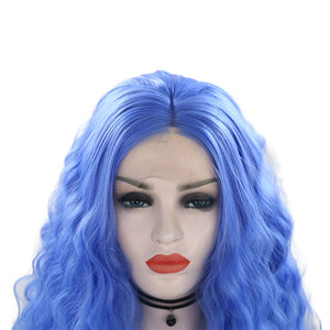 Ultramarine Blue Wavy Lace Front Wig 035