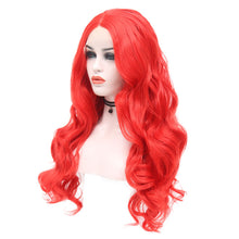 Load image into Gallery viewer, Hot Red Wavy Lace Front Wig 004