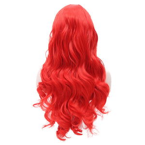 Hot Red Wavy Lace Front Wig 004