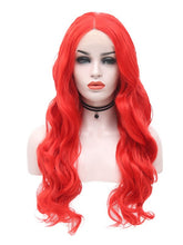 Load image into Gallery viewer, Hot Red Wavy Lace Front Wig 004
