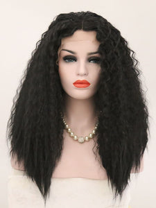 Classic Black Curly Lace Front Wig 103