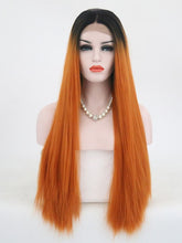 Load image into Gallery viewer, Rooted Pumpkin Orange Lace Front Wig 098