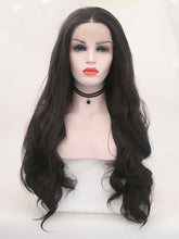 Load image into Gallery viewer, Darkest Brown Natural Wavy Lace Front Wig 022