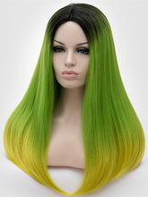 Load image into Gallery viewer, Black Root Green To Yellow Regular Wig 207