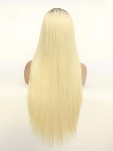 Brown Root Platinum Blonde Lace Front Wig 154
