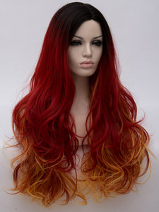 Red Yellow Mixed Regular Wig 284