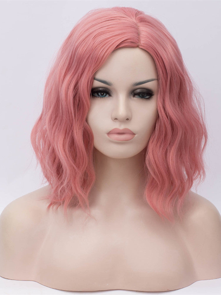 Sweet Pink Bob Wavy Regular Wig 214