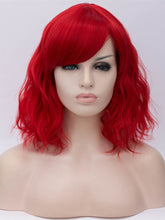 Load image into Gallery viewer, Hot Red Bob Wavy Regular Wig 213