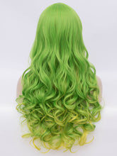 Load image into Gallery viewer, Mantis Green To Yellow Wavy Regular Wig 222