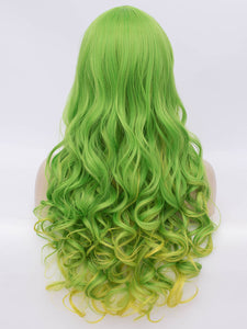 Mantis Green To Yellow Wavy Regular Wig 222