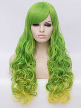 Load image into Gallery viewer, Mantis Green To Yellow Wavy Regular Wig 222