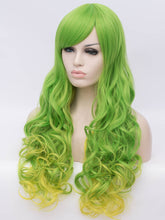 Load image into Gallery viewer, Mantis Green To Yellow Wavy Regular Wig 222