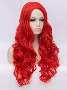 Hot Red Wavy Regular Wig 223