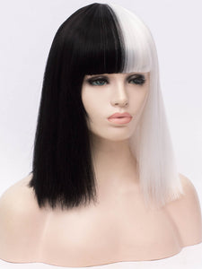 Half Black Half White Regular Wig 256