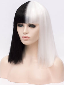 Half Black Half White Regular Wig 256