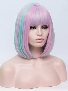 Pink Blue Mixed Regular Wig 259