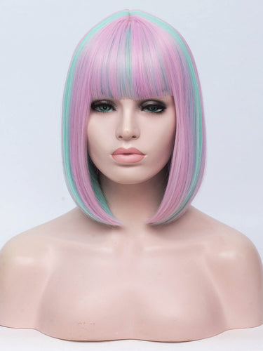 Pink Blue Mixed Regular Wig 259