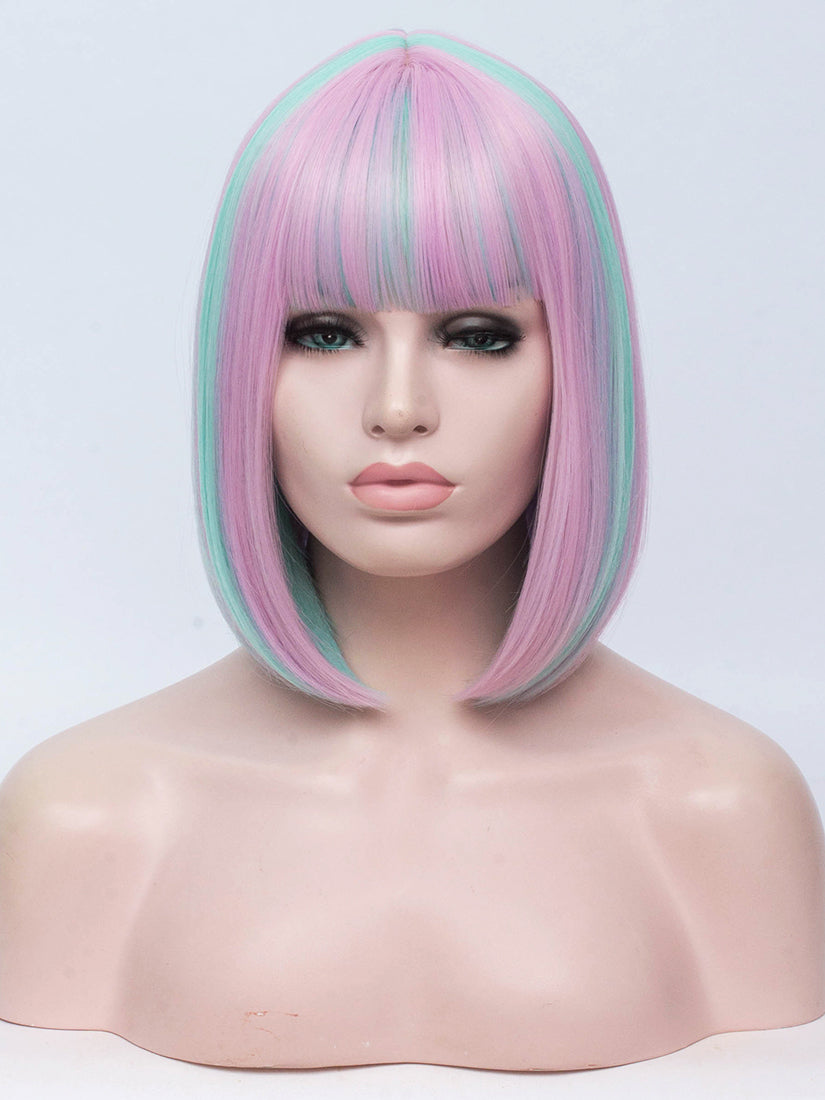 Pink Blue Mixed Regular Wig 259
