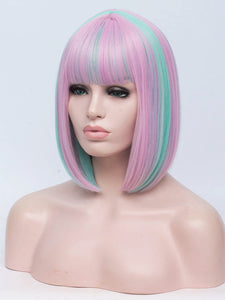 Pink Blue Mixed Regular Wig 259