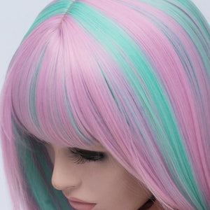 Pink Blue Mixed Regular Wig 259