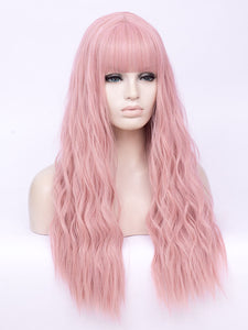 Flamingo Pink Wavy Regular Wig 249