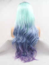 Load image into Gallery viewer, 26&quot; Gradient Blue Lace Front Wig 572