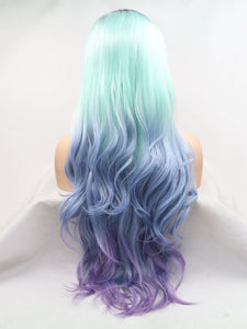 26" Gradient Blue Lace Front Wig 572