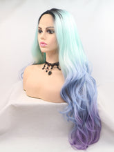 Load image into Gallery viewer, 26&quot; Gradient Blue Lace Front Wig 572