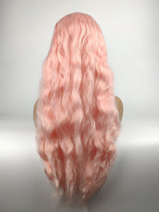 Sweet Pink Wavy Lace Front Wig 589