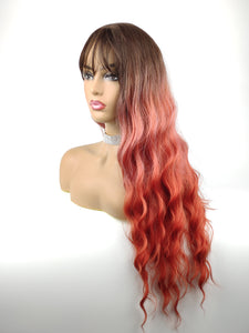 Gradient Orange Pink Regular Wig 257