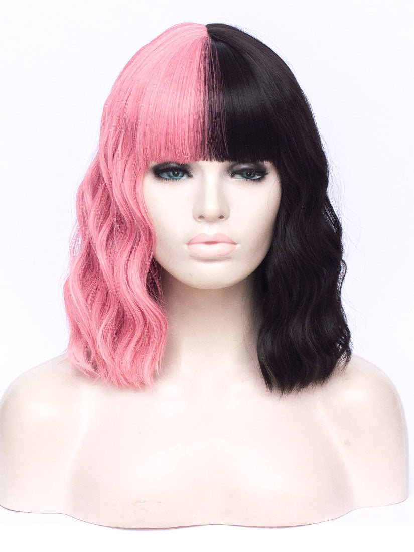Half Pink Half Black Regular Wig 289