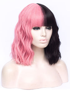 Half Pink Half Black Regular Wig 289