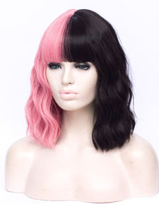 Half Pink Half Black Regular Wig 289