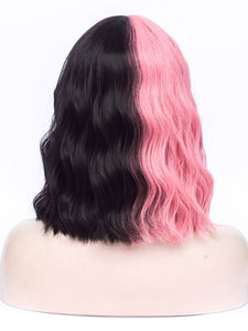 Half Pink Half Black Regular Wig 289
